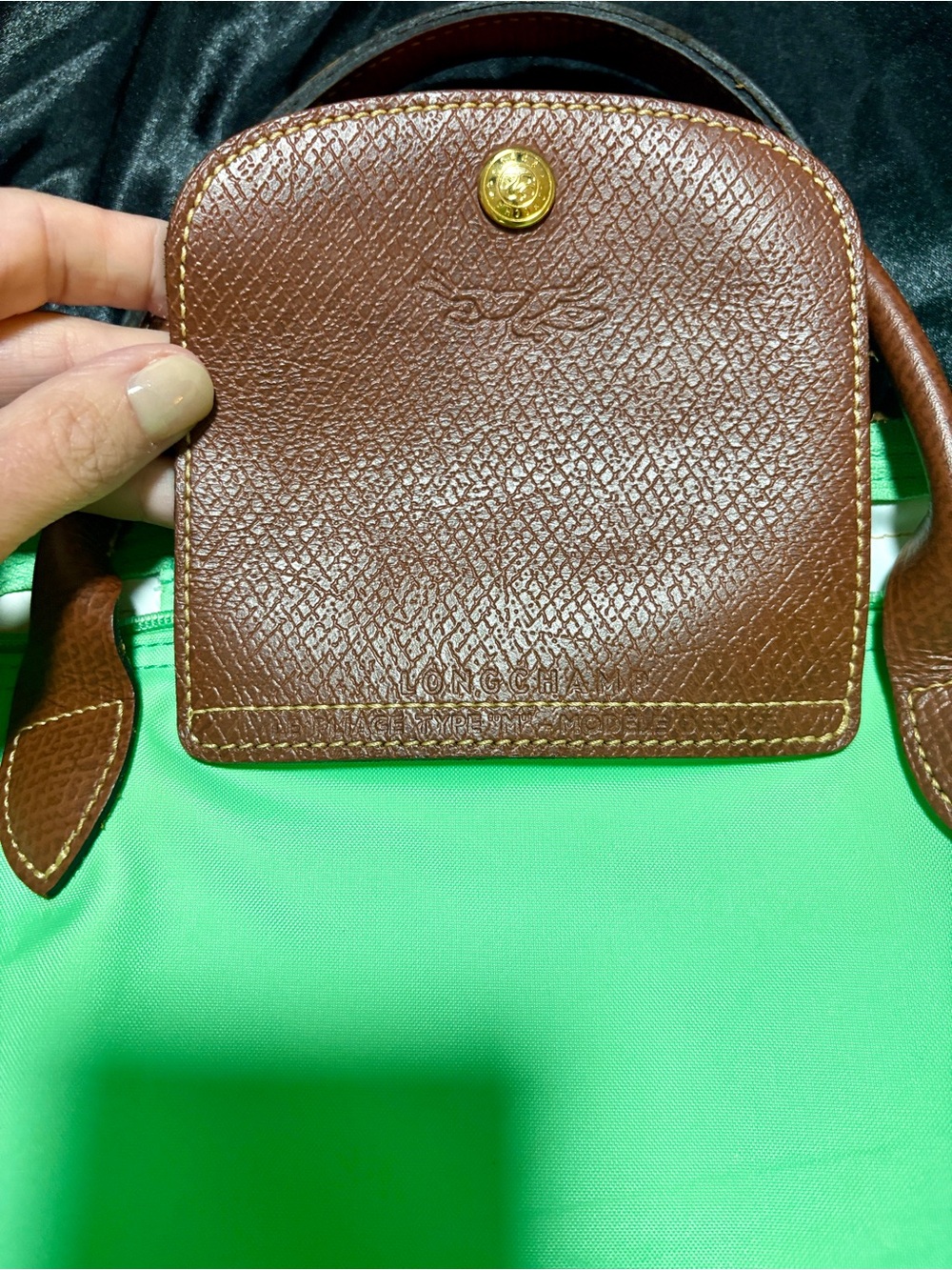 Longchamp Le Pliage Medium Short Handle Tote Soft Green Nylon Foldable - Picture 3 of 8